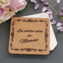 Bloco de notas de cortiça gravada como presente personalizado 