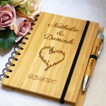Livro de convidados de madeira para casamento ou cerimónia a personalizar