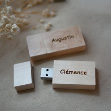 Chave USB de madeira de 32 GB, rectangular, a personalizar através de gravação