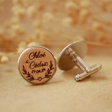 Botões de punho em madeira fina de cabochon 20mm personalizável