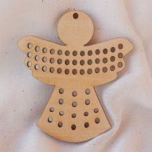 Anjo de Natal de madeira para bordar e decorar-se 