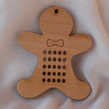 Homem de biscoitos de Natal em madeira para bordar e se decorar 