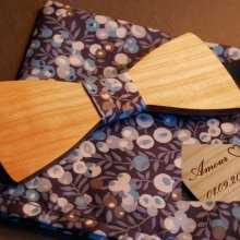 Conjunto de laço de madeira Liberty pouch L13 tons azuis
