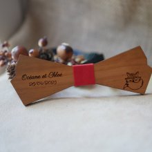 Gravata-borboleta original de madeira para personalizar
