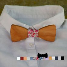 Gravata de laço infantil em madeira clara a personalizar em França