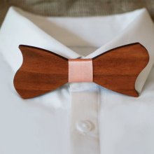 Laço assimétrico em madeira de cerejeira para ser personalizado Made in France